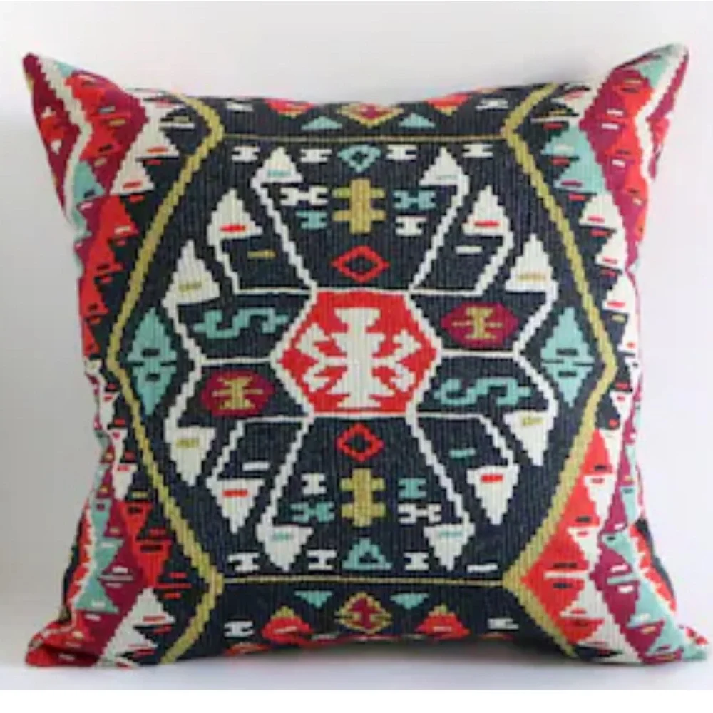 Longrock Fiesta Geometric Tapestry Pillow Cover
